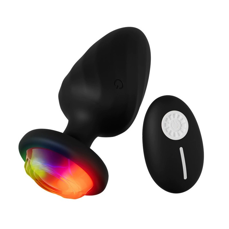 (image for) Vibrating Anal Plug with Rose LED Light