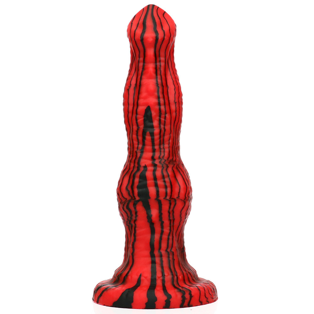 Red & Black Silicone Dildo