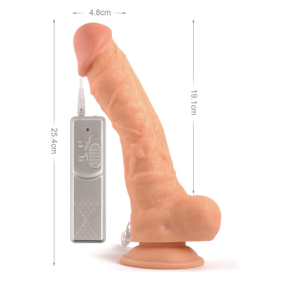 (image for) 10" Mr. Rude Buzzer Vibrating Realistic Dildo