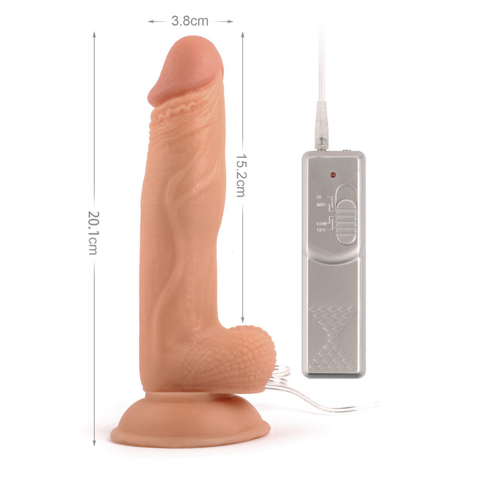 (image for) 7.9" Mr. Rude Buzzer Vibrating Realistic Dildo With Controller