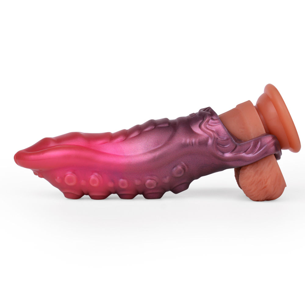 (image for) Monster Silicone Cock Sleeve in Rose