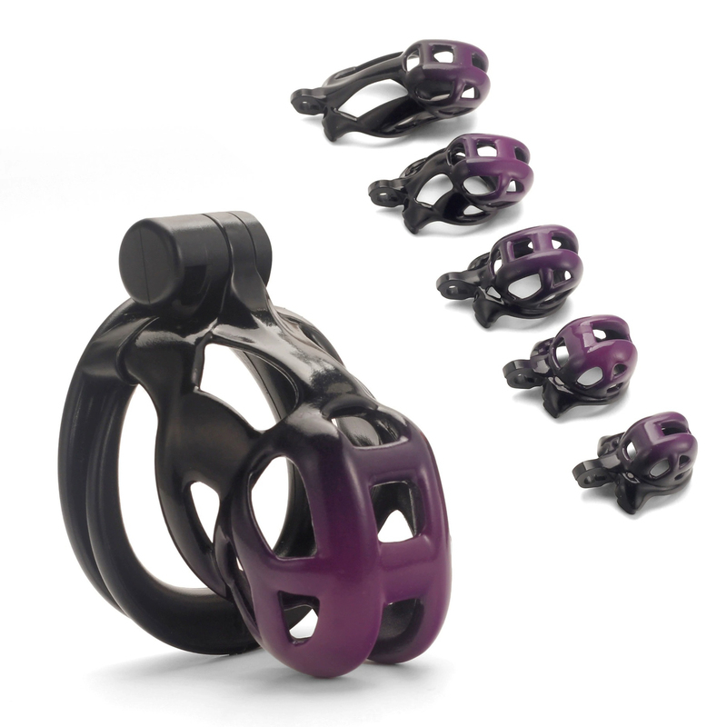 Black and Purple Cobra Chastity Cage