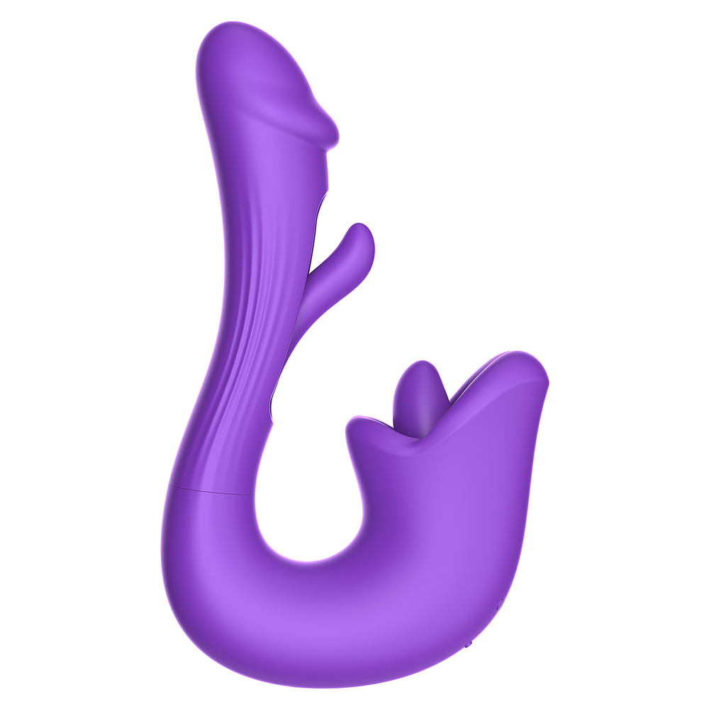 (image for) 3-in-1 Tongue Slap Dildo Vibrator