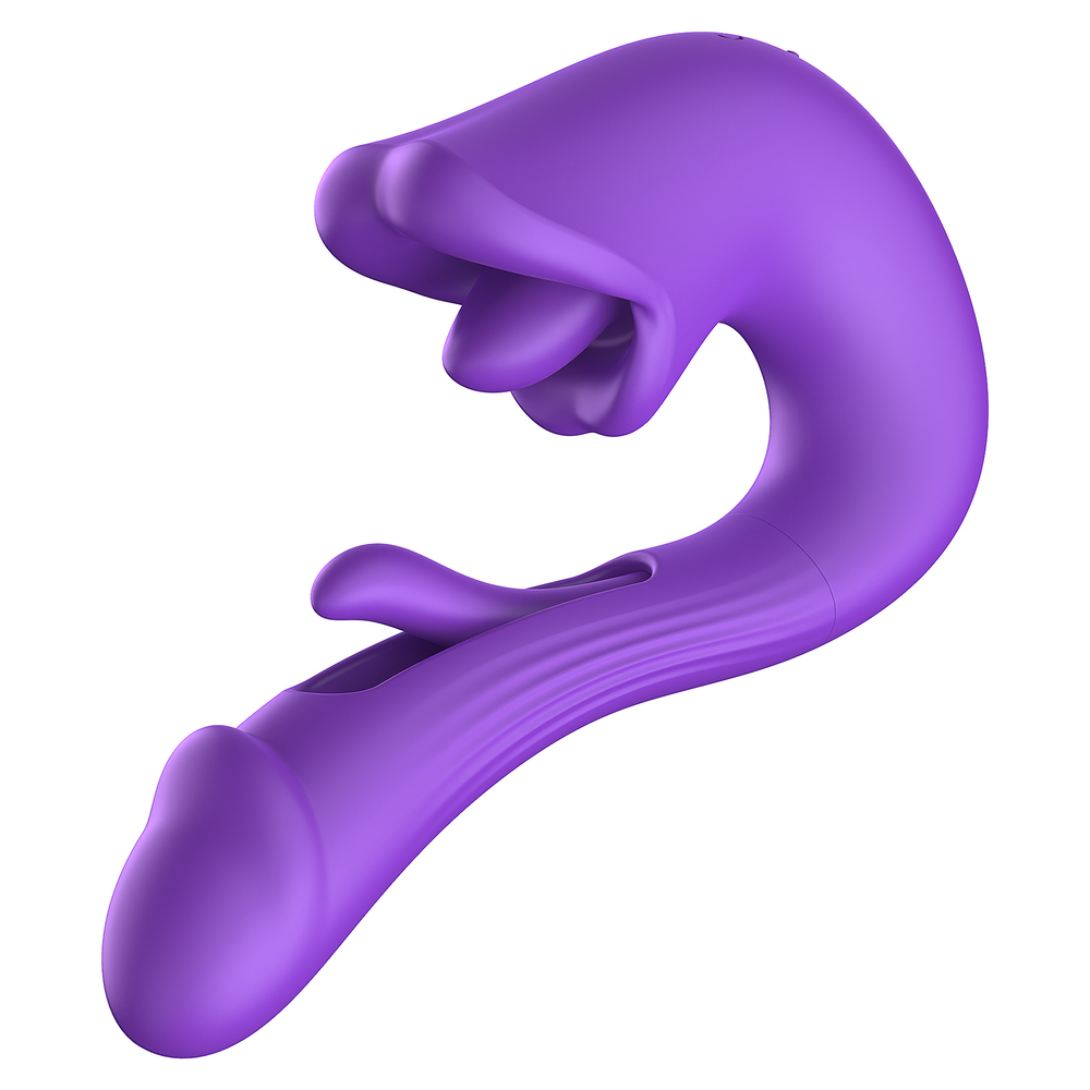 (image for) 3-in-1 Tongue Slap Dildo Vibrator