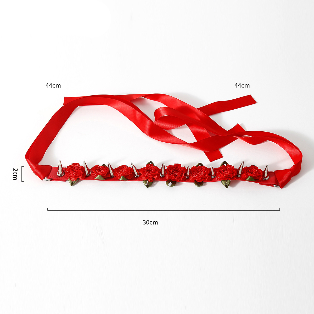(image for) Lolita Harajuku Flower Spikes Leather Collar