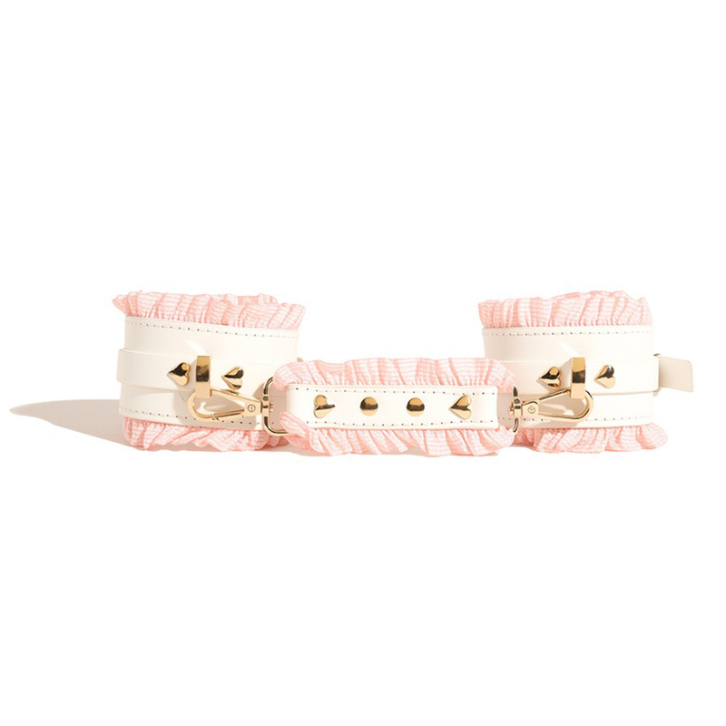 (image for) White & Pink Fairy Leather Cuffs