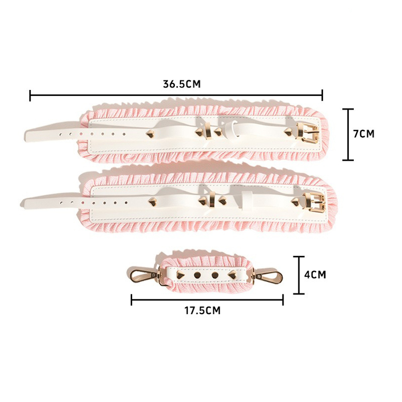 (image for) White & Pink Fairy Leather Cuffs