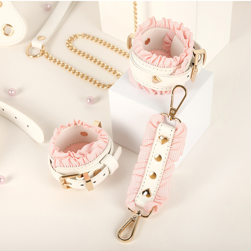(image for) White & Pink Fairy Leather Cuffs