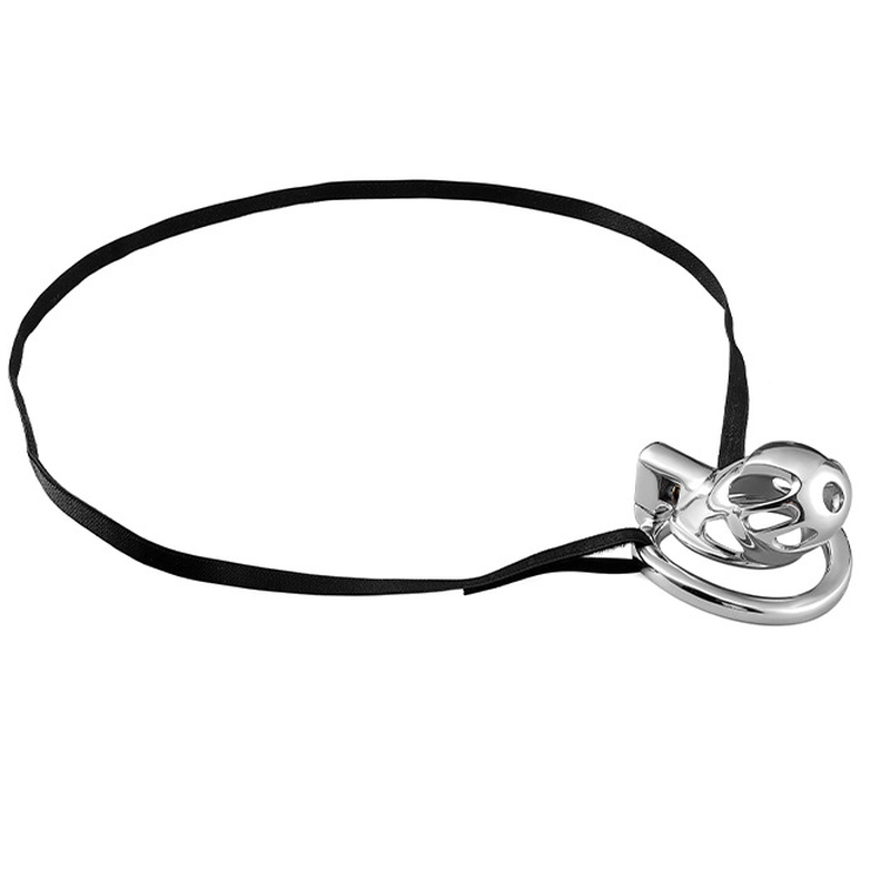 Stainless Steel Chastity Cage With Strap