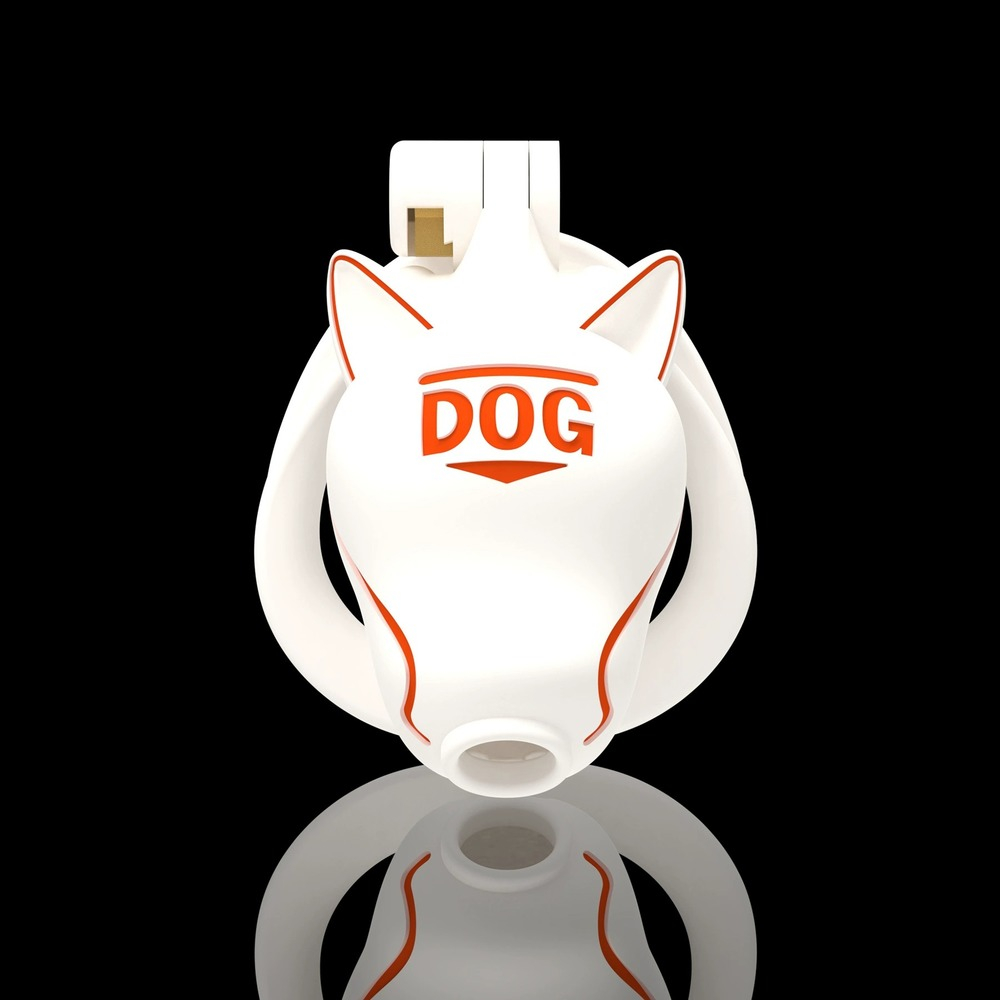 Slave Dog Head Chastity Cage - Dog Word