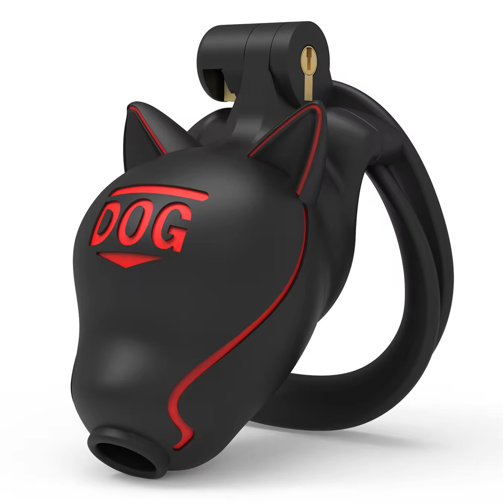 (image for) Slave Dog Head Chastity Cage - Dog Word