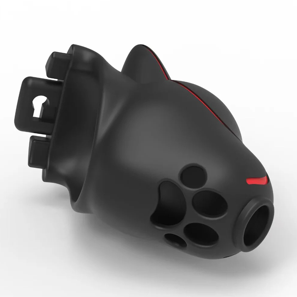 Slave Dog Head Chastity Cage - Invisible Lock