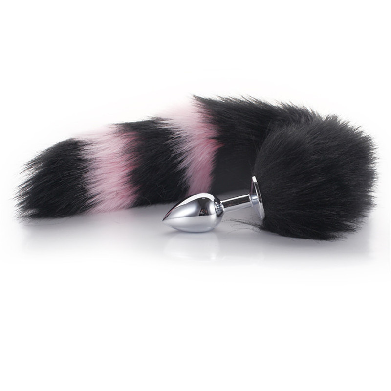 (image for) Colorful Fox Tail Metal Anal Plug