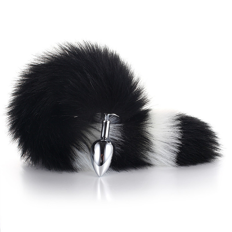 (image for) Colorful Fox Tail Metal Anal Plug