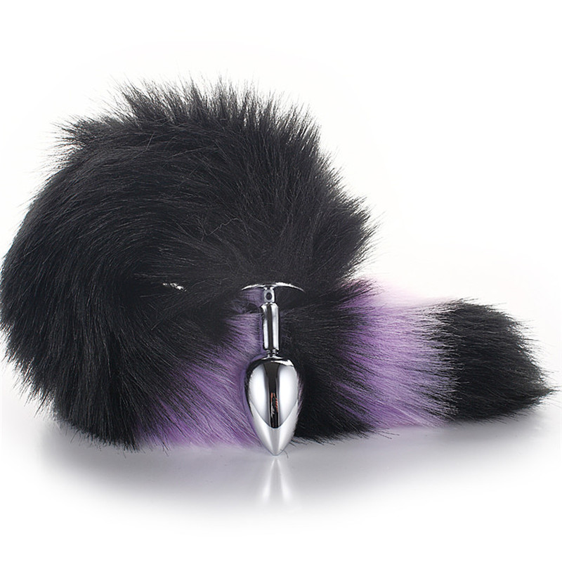 (image for) Colorful Fox Tail Metal Anal Plug