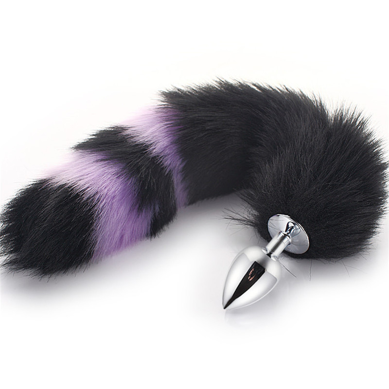 (image for) Colorful Fox Tail Metal Anal Plug