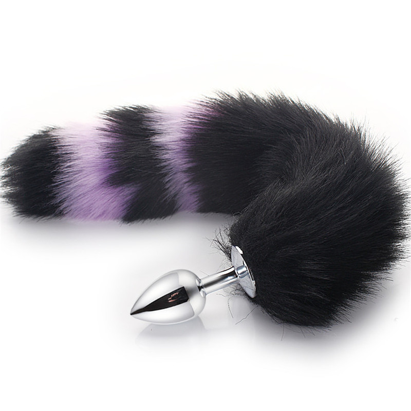 (image for) Colorful Fox Tail Metal Anal Plug