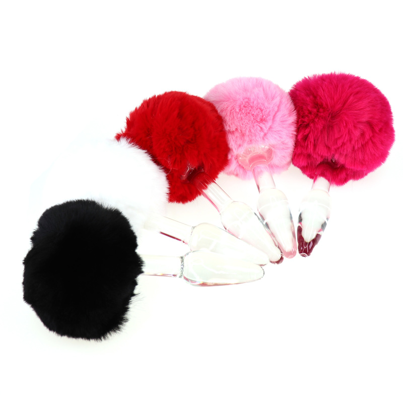 (image for) Bunny Tail Glass Butt Plug