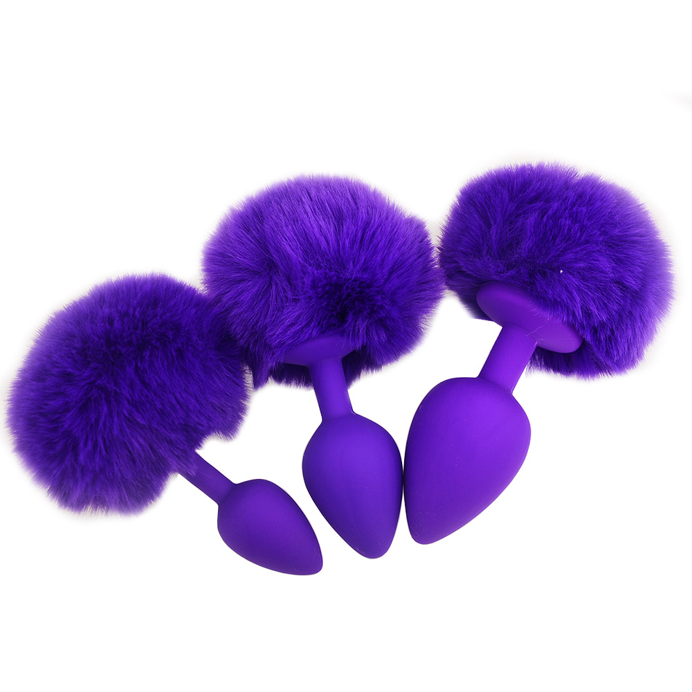 Ball Tail Silicone Anal Plug - Purple