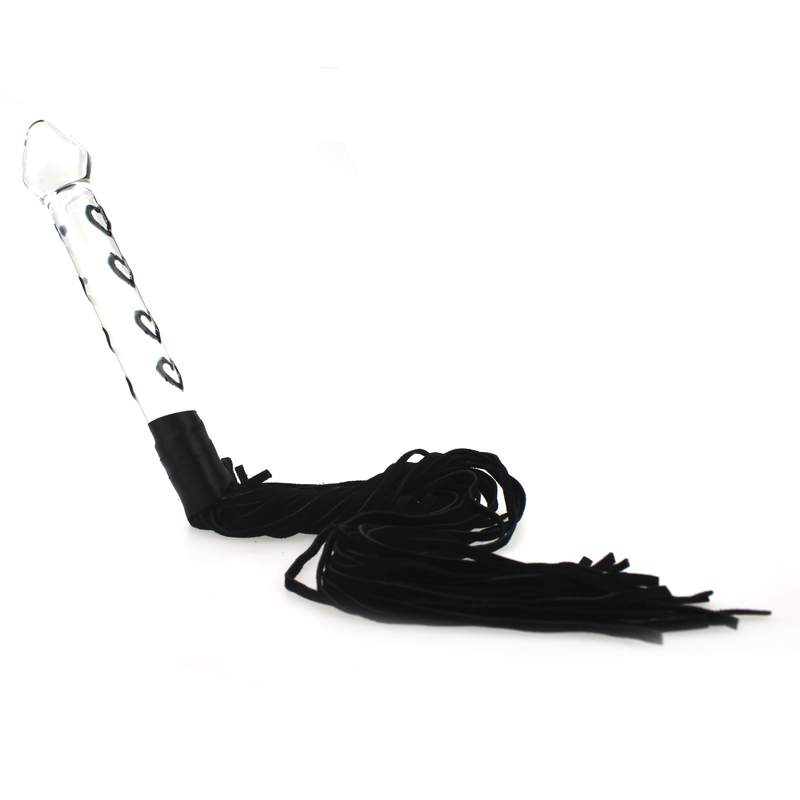 (image for) Heart Glass Dildo With Whip