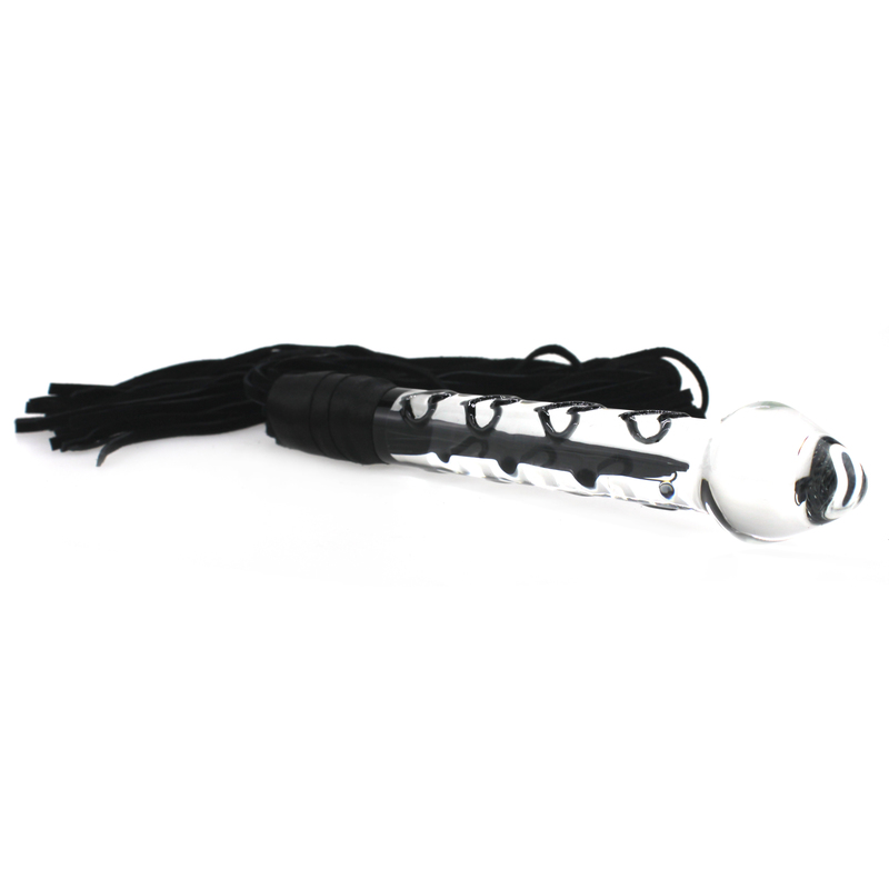 (image for) Heart Glass Dildo With Whip