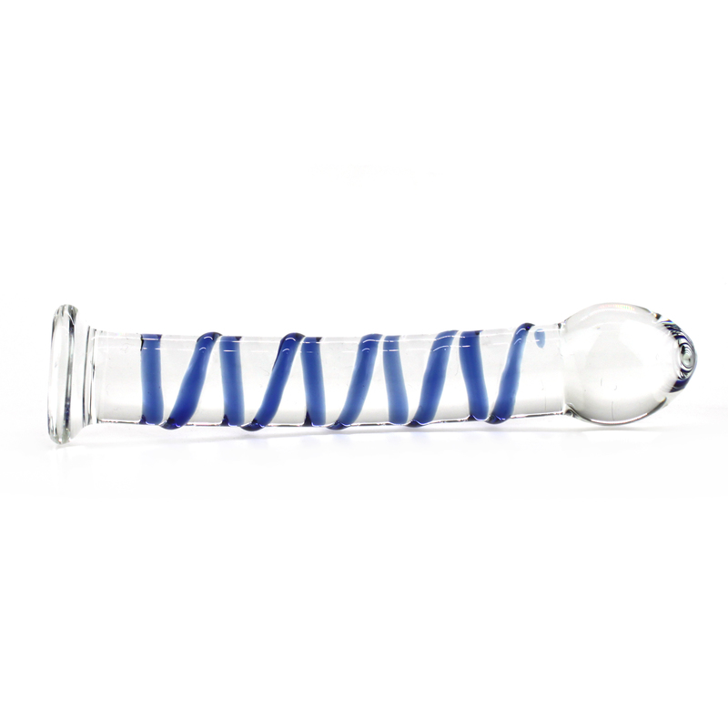 (image for) Blue Swirl Rocket Glass Dildo