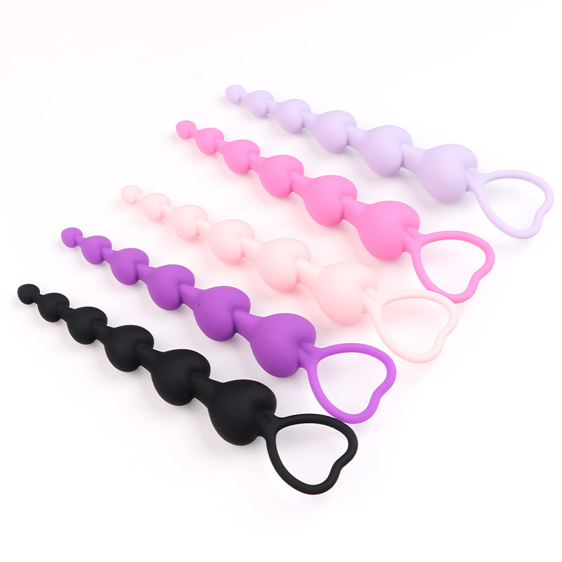 (image for) Heart Pull Ring Anal Beads