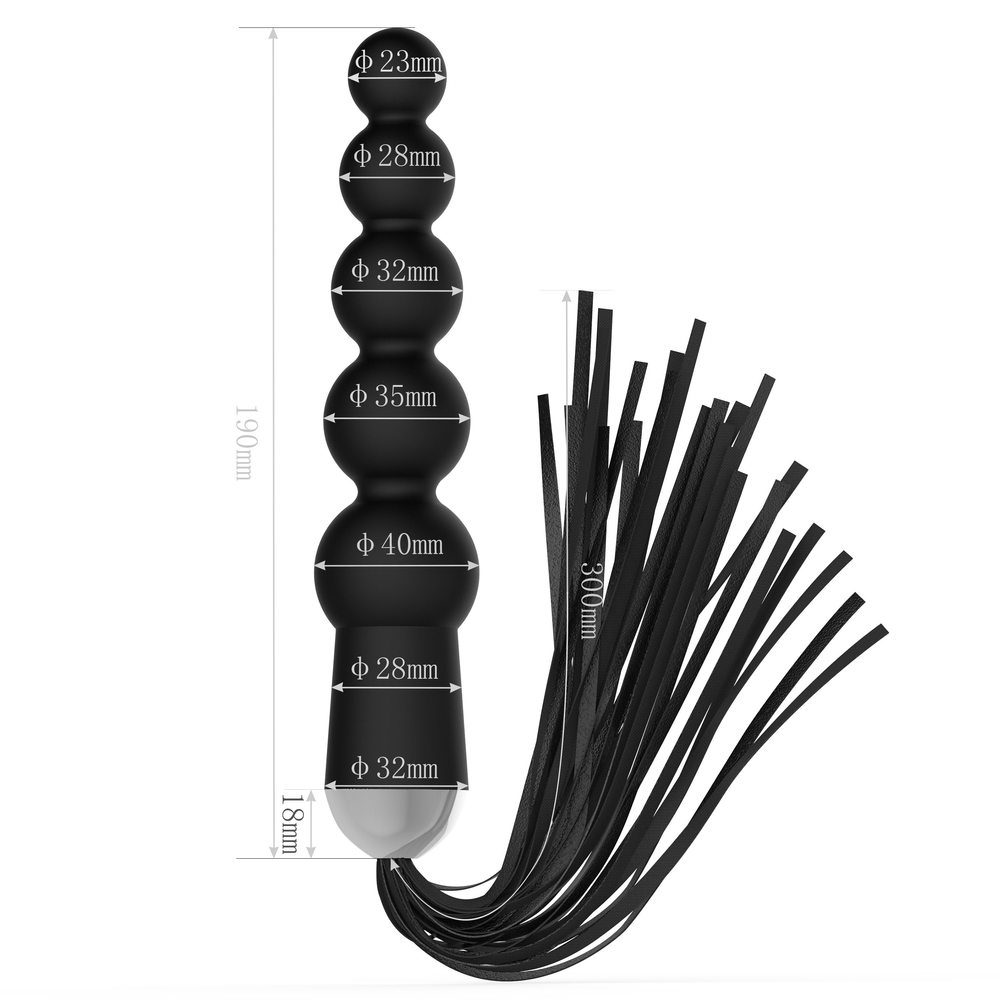 (image for) Silicone Anal Beads With Whip