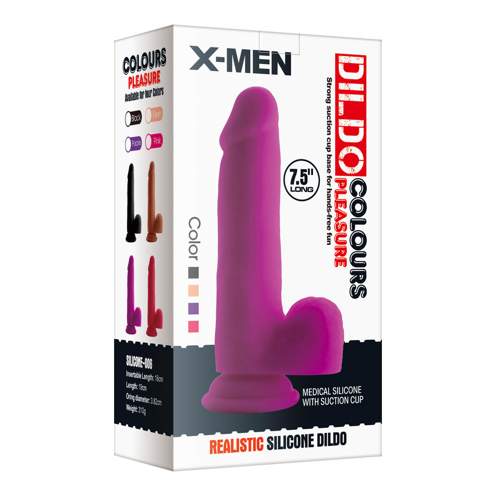 (image for) Liquid Silicone Colours Dildo Pleasure - 7.5"