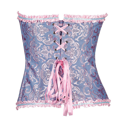 (image for) Multi-color Bandage Boned Corset Bustier For Women + G-string