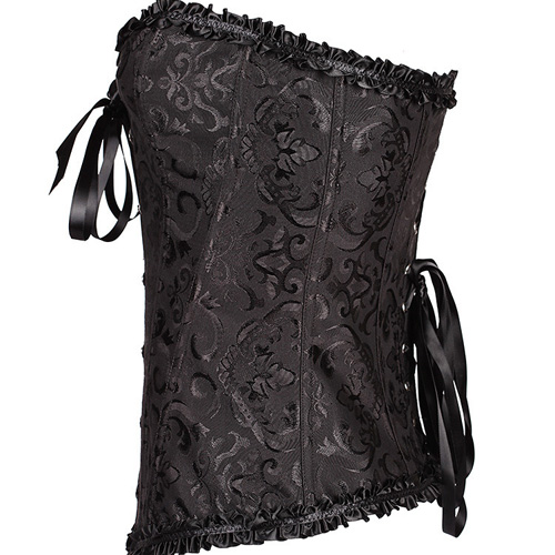 (image for) Multi-color Bandage Boned Corset Bustier For Women + G-string