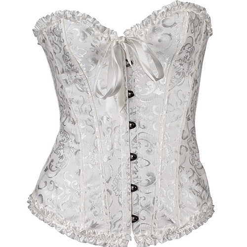 (image for) Multi-color Bandage Boned Corset Bustier For Women + G-string