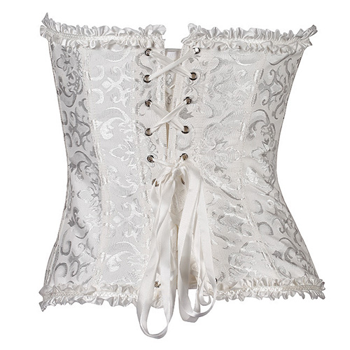 (image for) Multi-color Bandage Boned Corset Bustier For Women + G-string