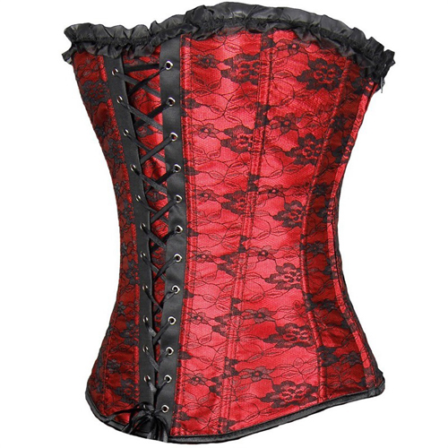 (image for) Cheap Bandage Ruffled Hem Waist Trainer Corset