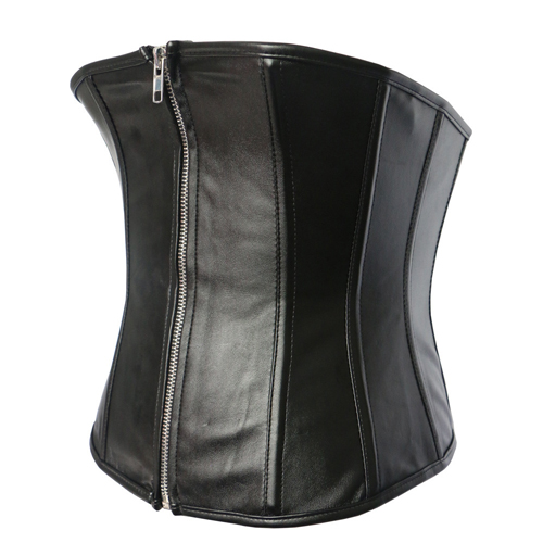Black Hot Leather Zipper Waist Slimming Body Shaper For Ladies