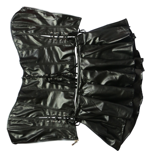 (image for) Hot Selling Zipper Leather One-piece Dress Body Shaper