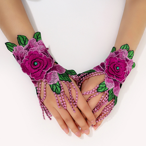 (image for) Retro Style Embroidered Short Dancing Oversleeves