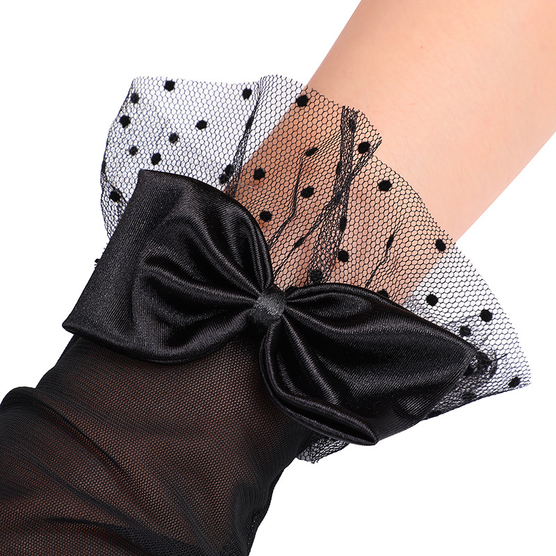 (image for) Black Lace Wedding Dancing Bowknot Gloves