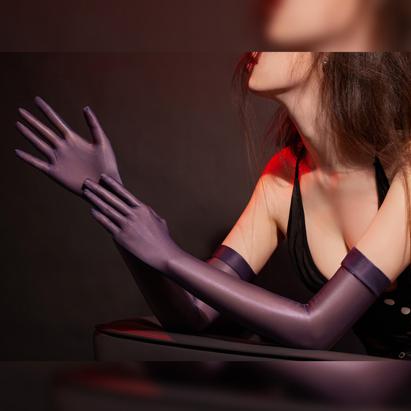 (image for) Sexy Glossy Smooth Gloves Flirting Accessories