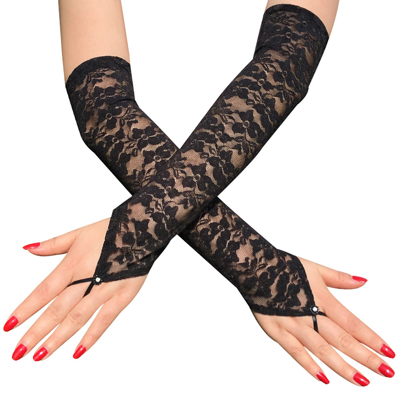 (image for) New Fashion Women's Flowers Lace Gloves