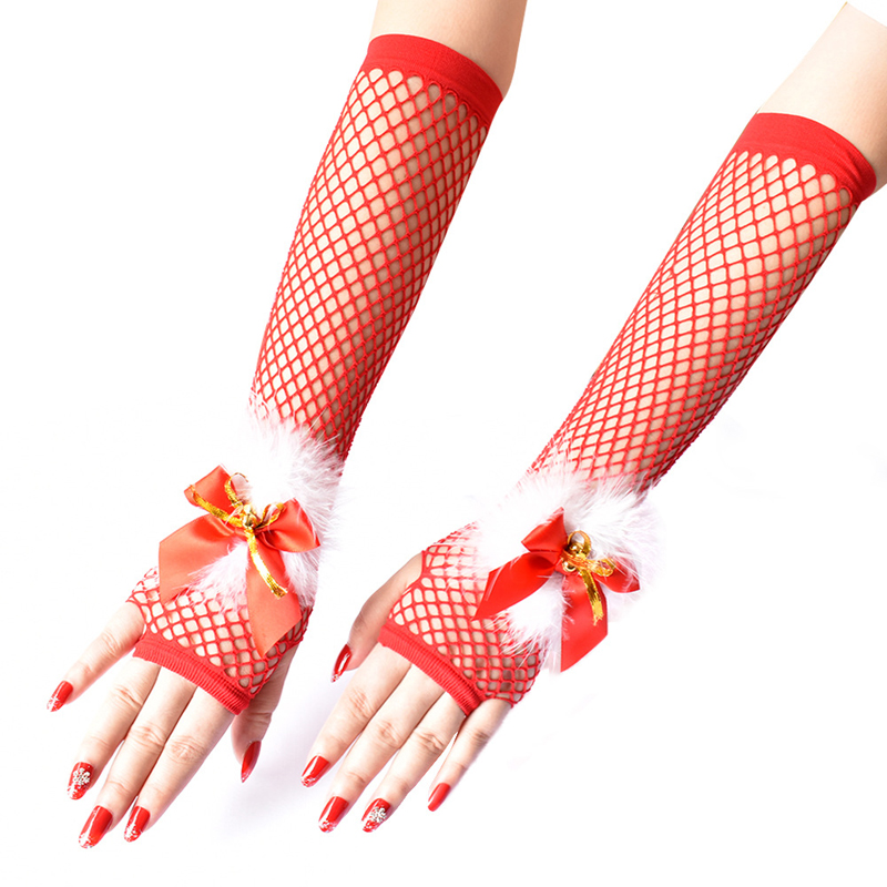 (image for) Merry Christmas Party Fishnet Gloves