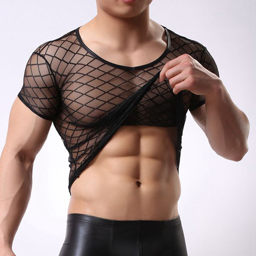 (image for) Strong Transparent Diamond Mesh Short Sleeves Underwear