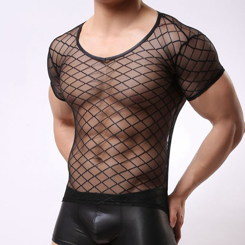 (image for) Strong Transparent Diamond Mesh Short Sleeves Underwear