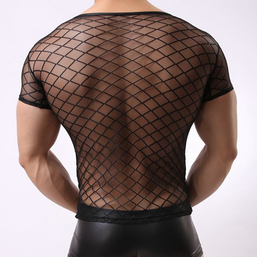 (image for) Strong Transparent Diamond Mesh Short Sleeves Underwear