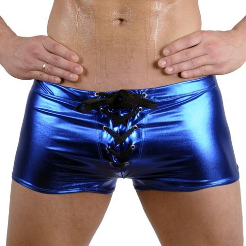 New Style Hot Stamping Faux Leather Boxer Briefs