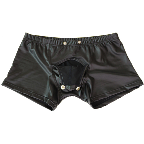 (image for) Men's Faux Leather Easy To Open Boxer Brief