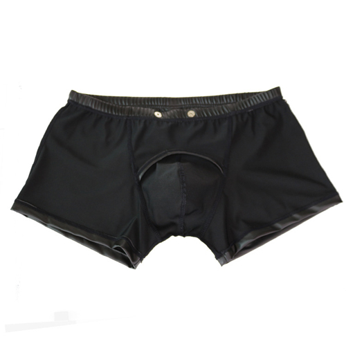 (image for) Men's Faux Leather Easy To Open Boxer Brief