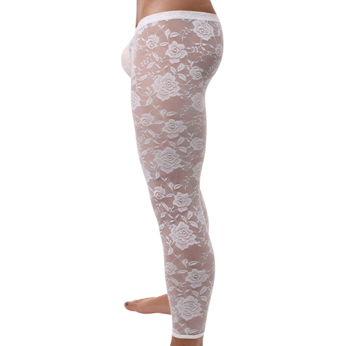 (image for) Sexy Men Tight Rose Pattern Lace Pants