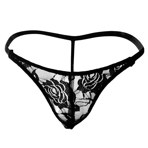 New Men Lace Rose Pattern T-back Sexy Panty