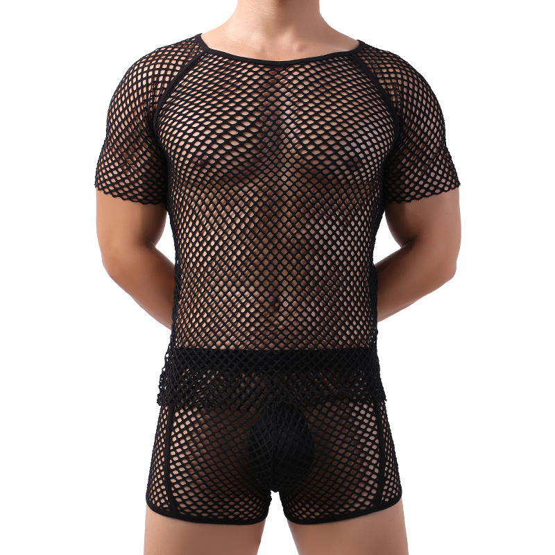 (image for) Sultry Men Breathable Fishnet T-shirt